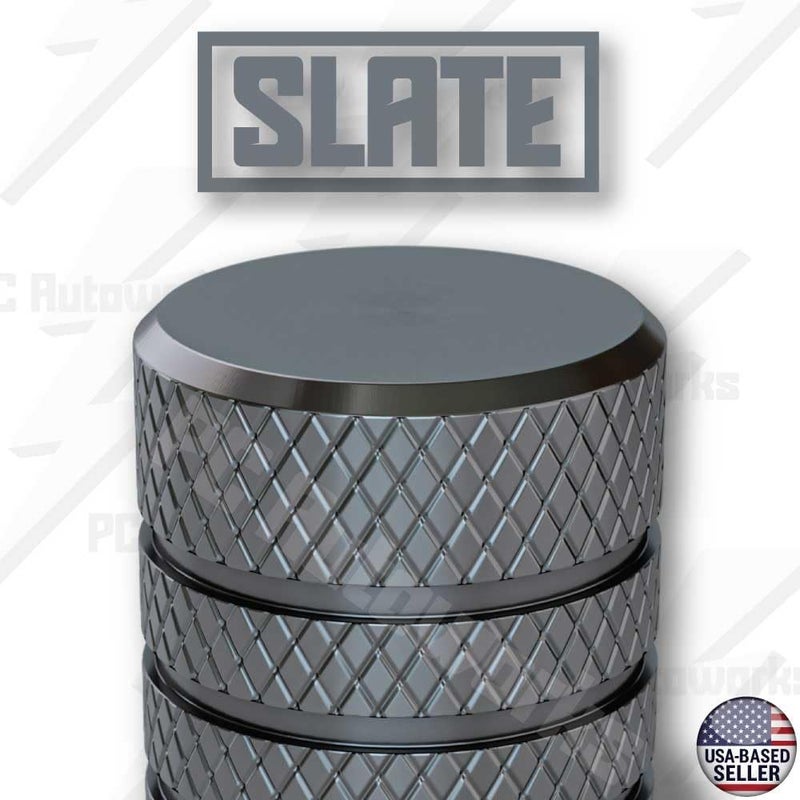 PC Autoworks Aluminum Tire Valve Stem Caps – Anti-Rust, Premium Anodized Aluminum, Corrosion-Resistant, Easy Install, Universal Fit for Car, Truck, Bike, SUV – 1 Pack/Set of 4 (Slate Gray) - Image 4